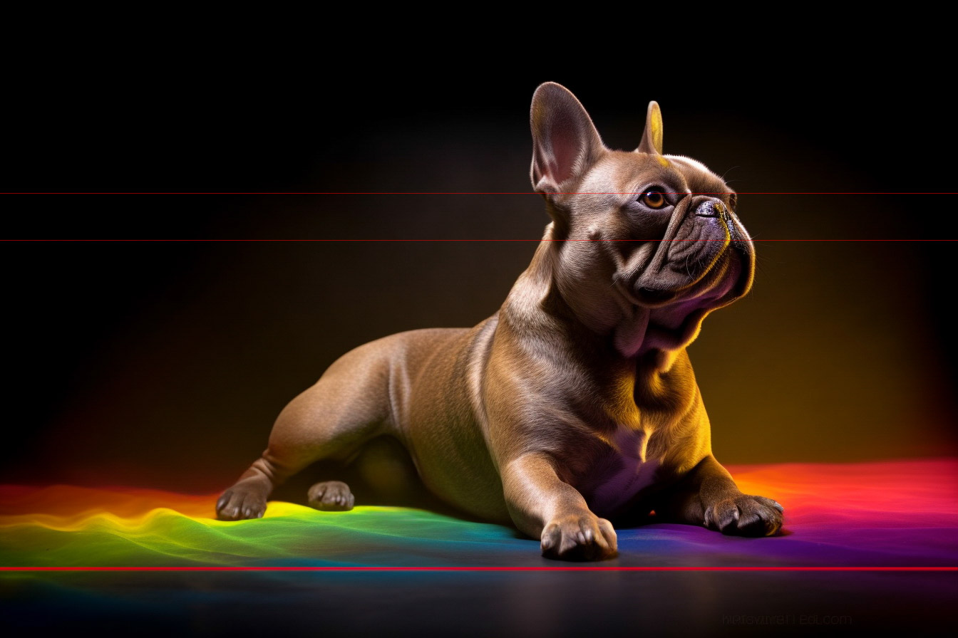 French Bulldog In Rainbow Spotlight